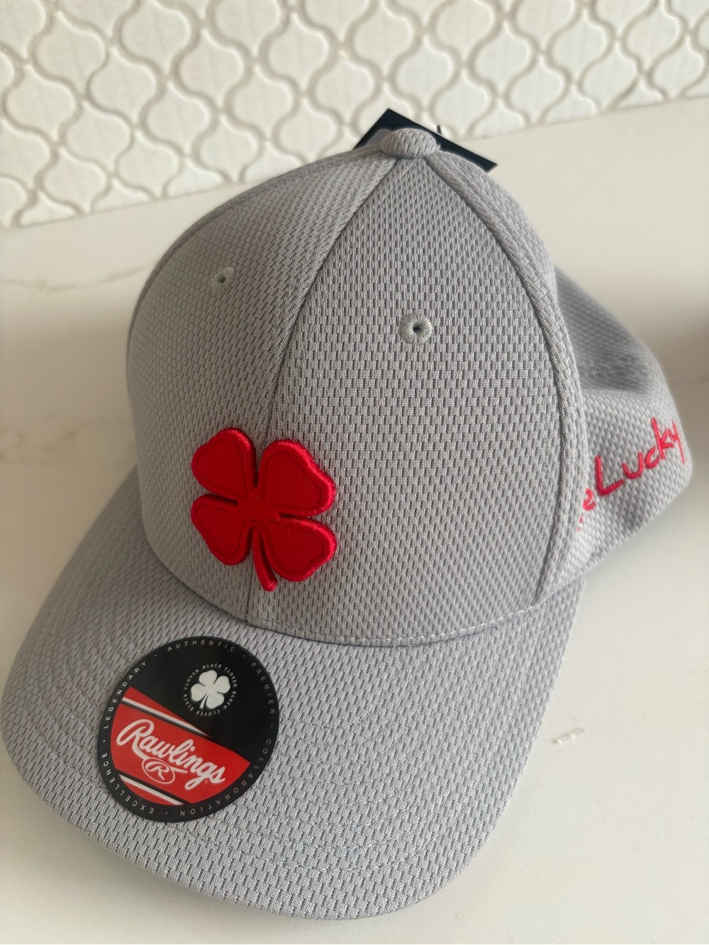 Black Clover x Rawlings “The Shift” Hat – L/XL – Grey/Red – NWT